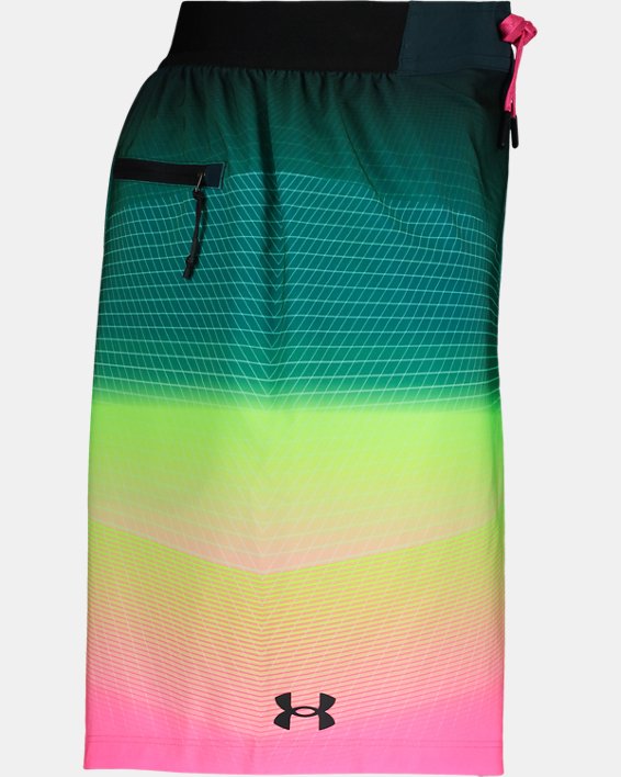 Men's UA Fractal Print Comfort Waist Swim Shorts, Green, pdpMainDesktop image number 5